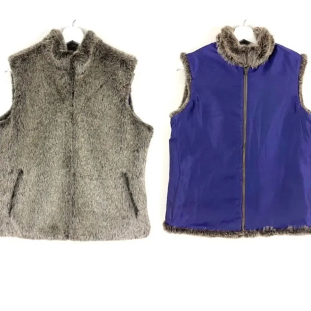 J. McLaughlin Faux Fur Vest Reversible